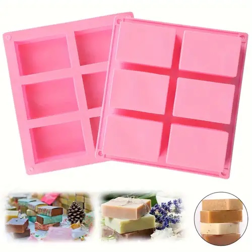 Rectangular silicone soap mold 6 grid - Image 5