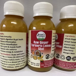 RAW GINGER,TURMERIC,LEMON SHOTS WITH HONEY,CAYENNE AND BLACK PEPPER