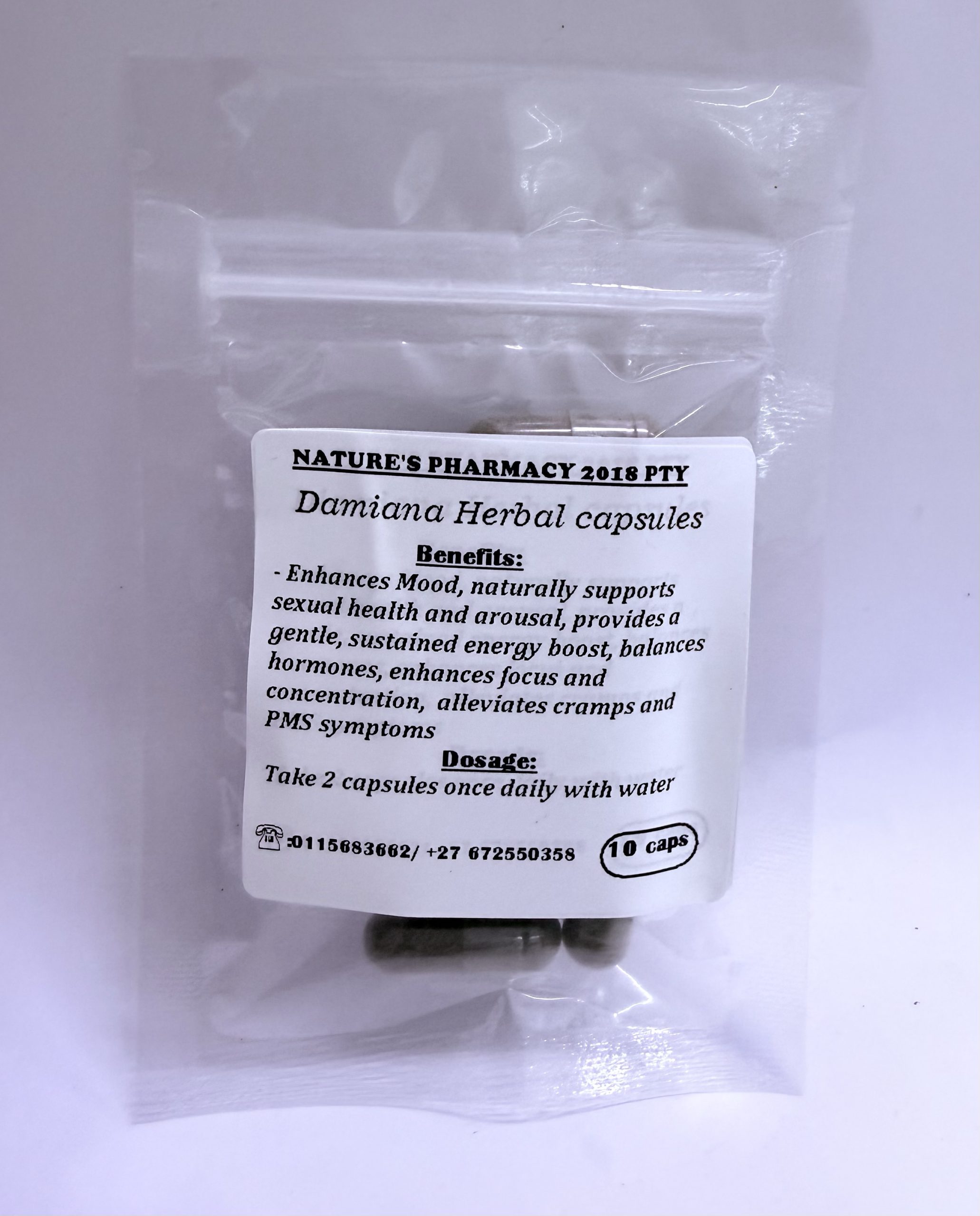 Damiana herbal capsules