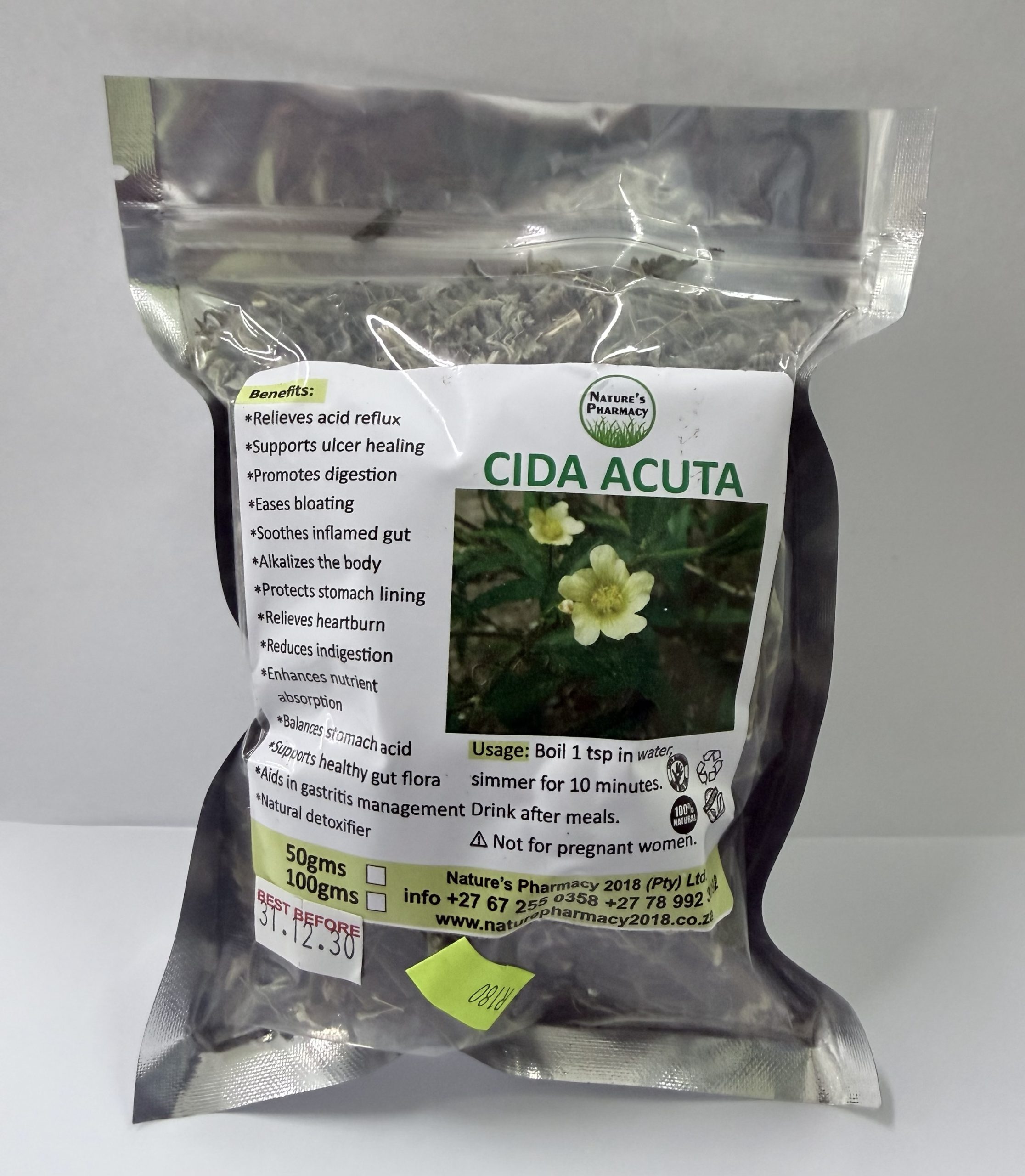 Sida Acuta 50gms stem,Leaves,Flowers cut