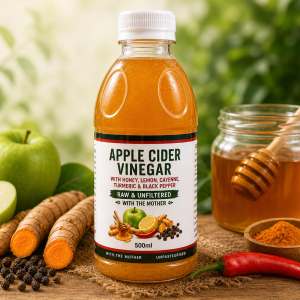 Apple cider vinegar with honey,lemon,cayenne and Turmeric