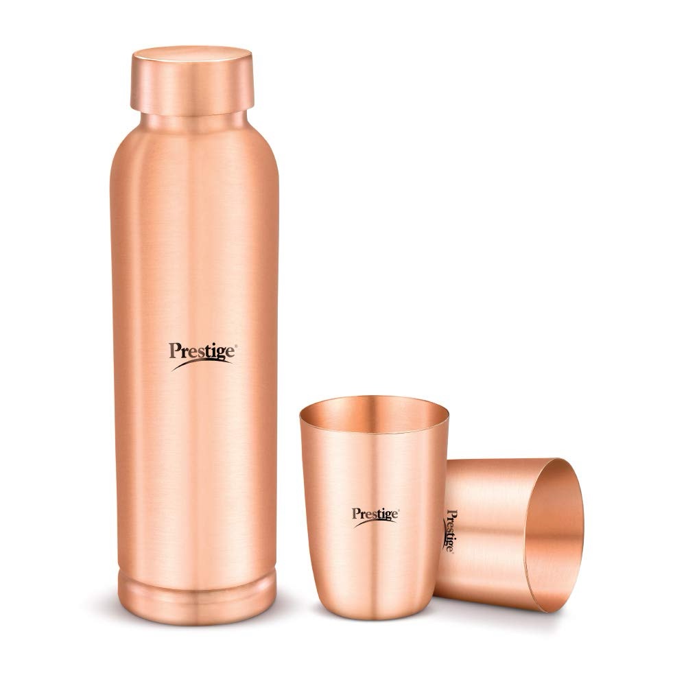 Prestige Copper Bottle & Glass Gift Set (Copper Wellness Set) - Image 2